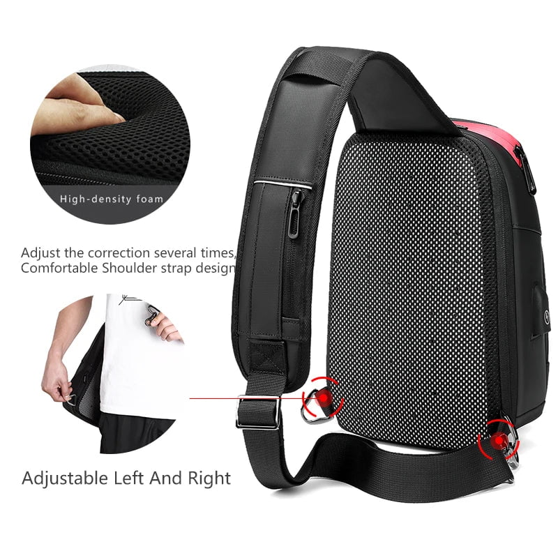 Storazone EURCOOL Multifunction Men Chest Bag for 9.7"USB Backpack Charging Messenger Handbags Crossbody Shoulder Sling Male Bags Bolsas