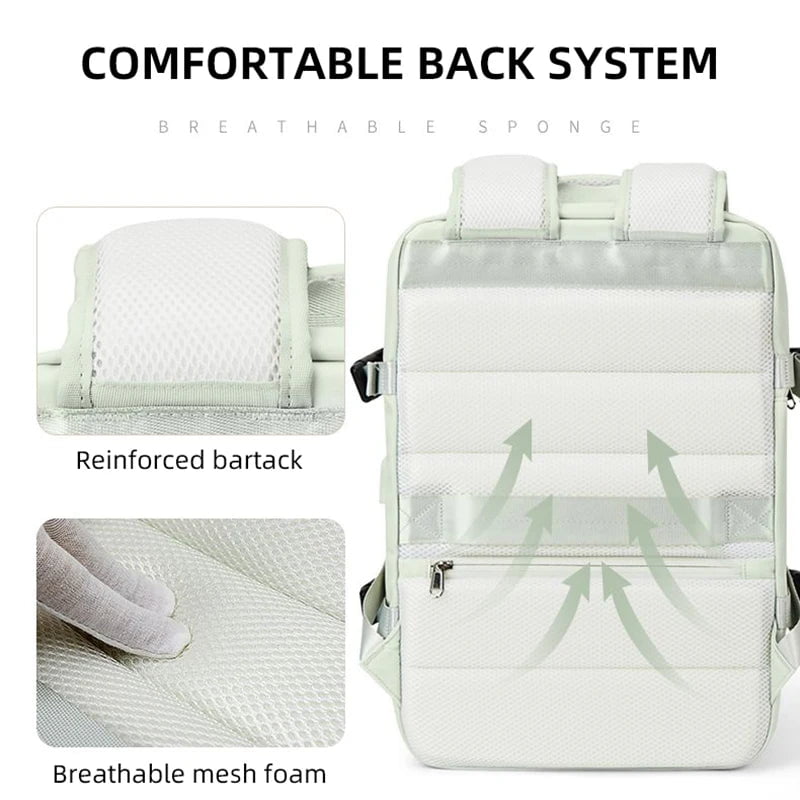 Storazone Extendible Travel Backpack Unisex Laptop Bag Women Large Luggage Bags Men's Students Business Trip USB Charge Mochila XA299C