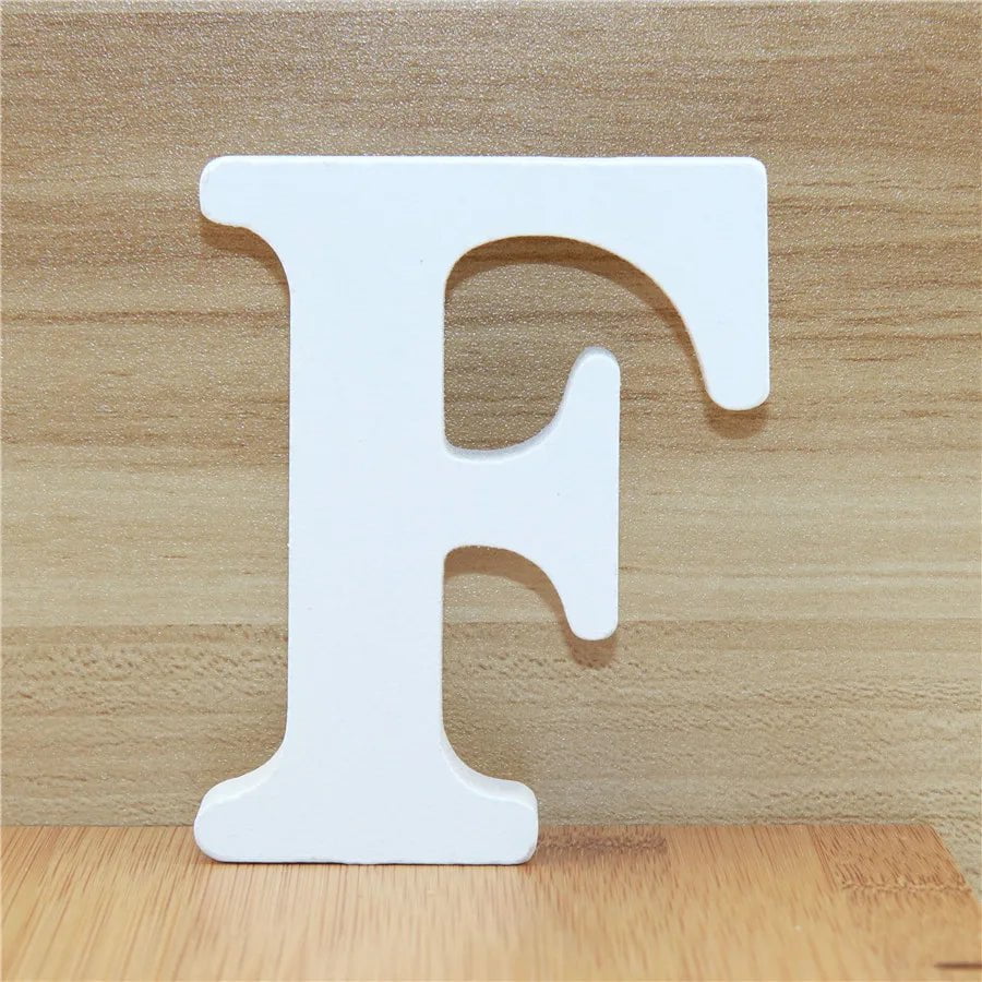 Storazone F / 10cm 1pc 10CM Wood Wooden Letters White Alphabet Wedding Birthday Party Diy Home Decorations Personalised Name Design 3.94 Inches