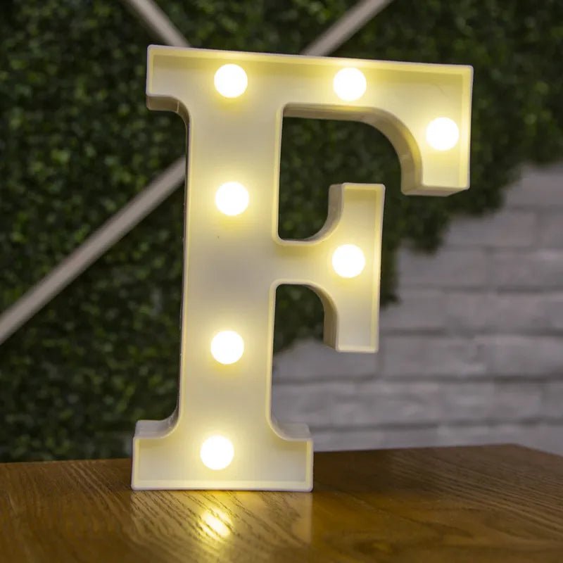 Storazone F / 22cm Luxury Alphabet Letter LED Lights Luminous Number Lamp  Battery Night Light for Home Wedding Birthday Christmas Party Decoration