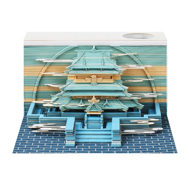 Storazone Fariy Palace / CHINA Omoshiroi Magic Castle 3D Notepad 2024 Calendar Memo Pad Block Notes Hary Design Note Paper Stationery Accessories Novelty Gift