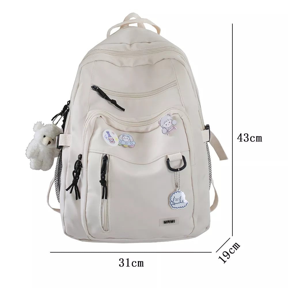 Storazone Fashion Big Student Backpack NEW Badge Rucksack Girls School Bag High Capacity Women Backpack Female Cute Leisure Travel Mochila