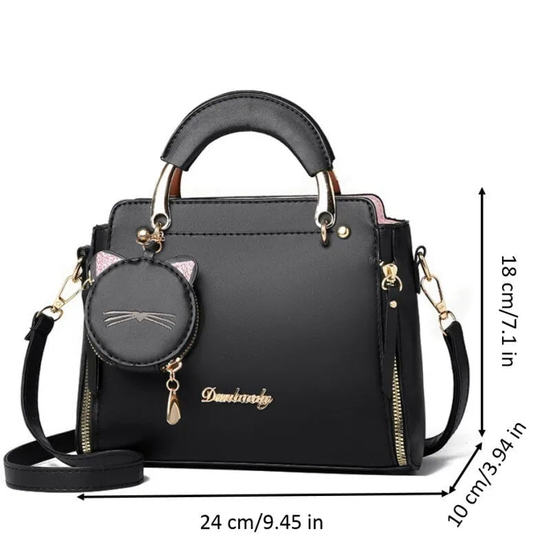 Storazone Fashion Handbag for Women Ladies Top Handle Satchel Shoulder Bags Cat Purse