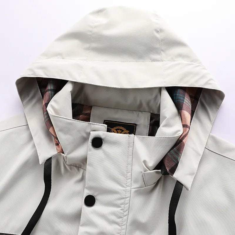 Storazone Fashion Men's Casual Windbreaker Jackets Hooded Jacket Man Waterproof Outdoor Soft Shell Winter Coat Clothing Warm Plus Size