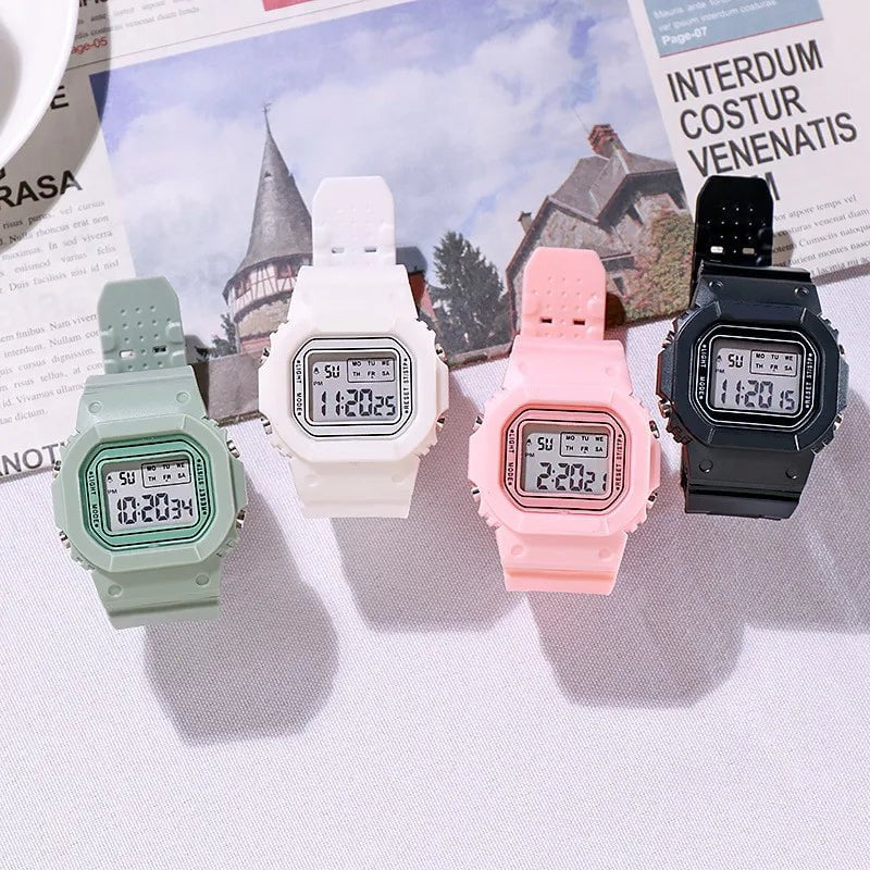 Storazone Fashion Men Women Watches Gold Casual Transparent Digital Sport Watch Lover's Gift Clock Children Kid's Wristwatch Female Clock