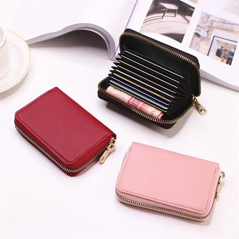 Storazone Fashion Purse Large Capacity Multi Lip Small Card Bag New Solid Color Portable Waterproof Cards Pack Coin Bag For Women And Men