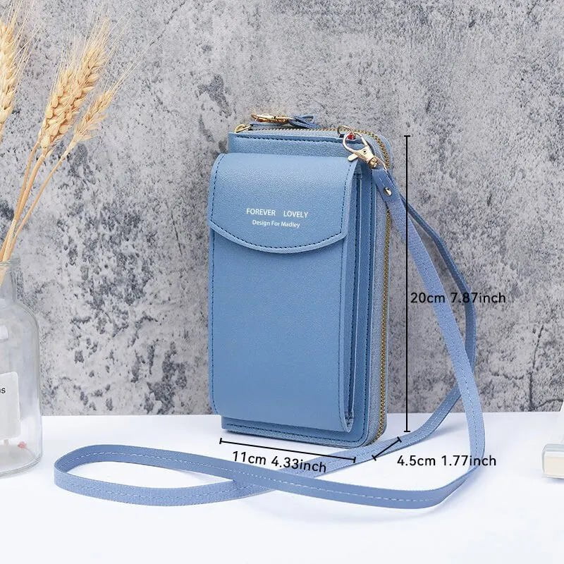 Storazone Fashion Single Shoulder Crossbody Cell Phone Bag Mini Versatile Satchel Multi Card Position Card Bag Keycase Female