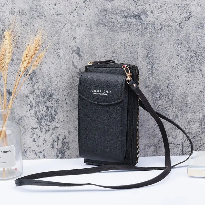 Storazone Fashion Single Shoulder Crossbody Cell Phone Bag Mini Versatile Satchel Multi Card Position Card Bag Keycase Female