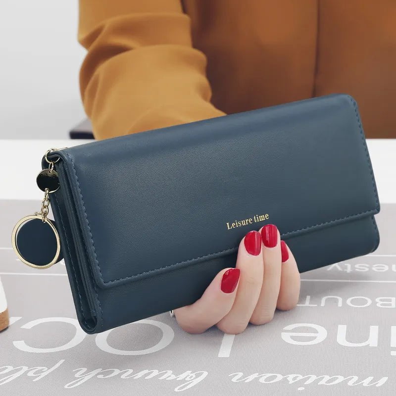 Storazone Fashion Women Wallets Brand Letter Long Tri-fold Wallet Purse Fresh Leather Female Clutch Card Holder Cartera Mujer