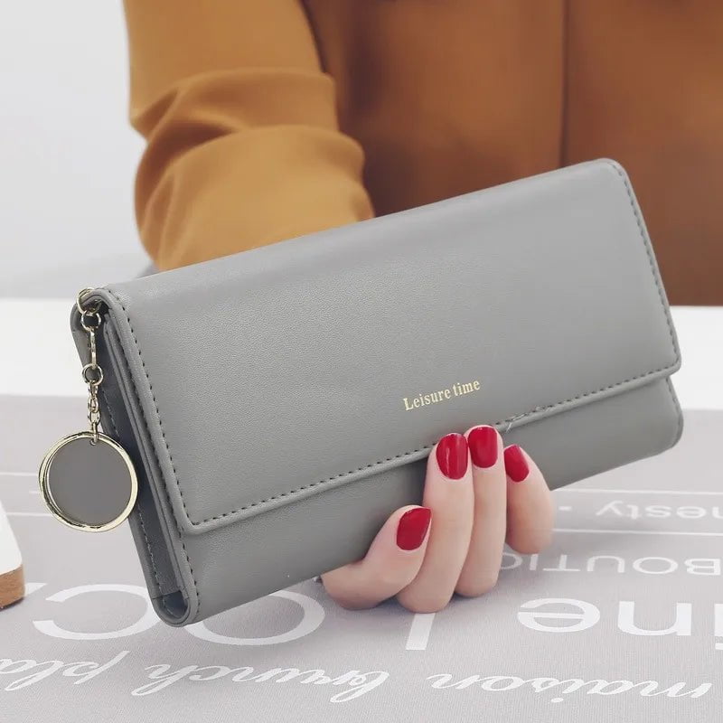 Storazone Fashion Women Wallets Brand Letter Long Tri-fold Wallet Purse Fresh Leather Female Clutch Card Holder Cartera Mujer