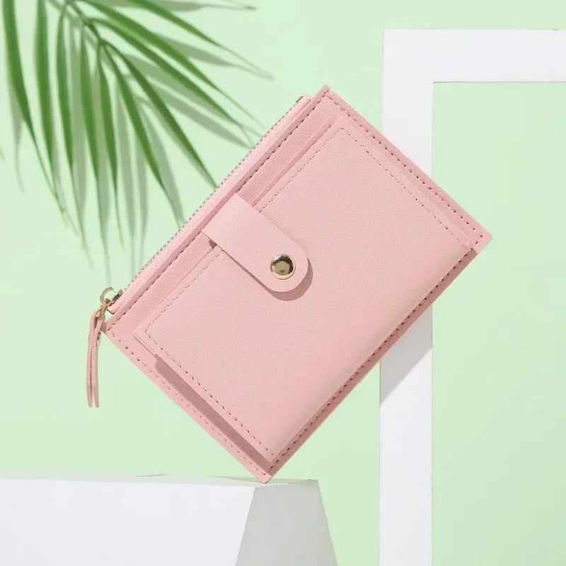 Storazone Fashion Women Wallets Leather Female Purse Mini Hasp Solid Multi-Cards Holder Coin Short Wallets Slim Small Wallet Zipper Hasp