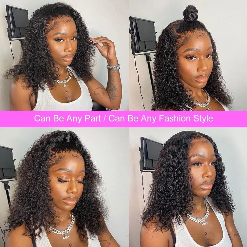 Storazone Fayniss Wear And Go Deep Wave Bob Wigs For Women Human Hair Curly Glueless Wig Ready To Go Human Hair Wigs Pre Cut Lace Air Wig