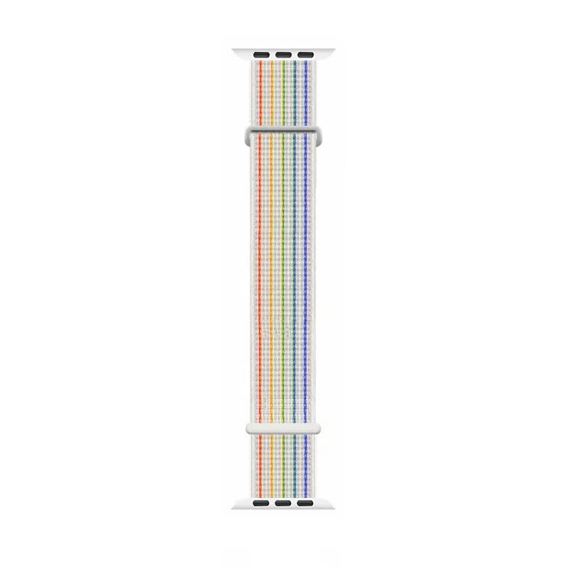 Storazone Fine rainbow / 38mm 40mm 41mm Nylon Band for Apple Watch Strap 49mm 45mm 41mm 44mm 40mm 42mm 38mm Adjustable Elastic Bracelet iWatch Ultra Series 3 4 5 SE 678