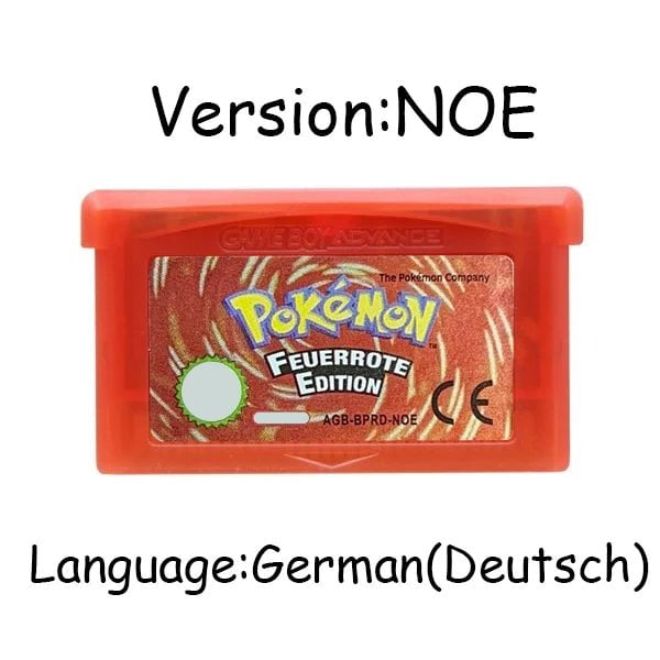 Storazone FireRed NOE GBA Game Pokemon Series 32 Bit Video Game Cartridge Console Card Pokemon Emerald Ruby FireRed LeafGreen Sapphire Multi-language