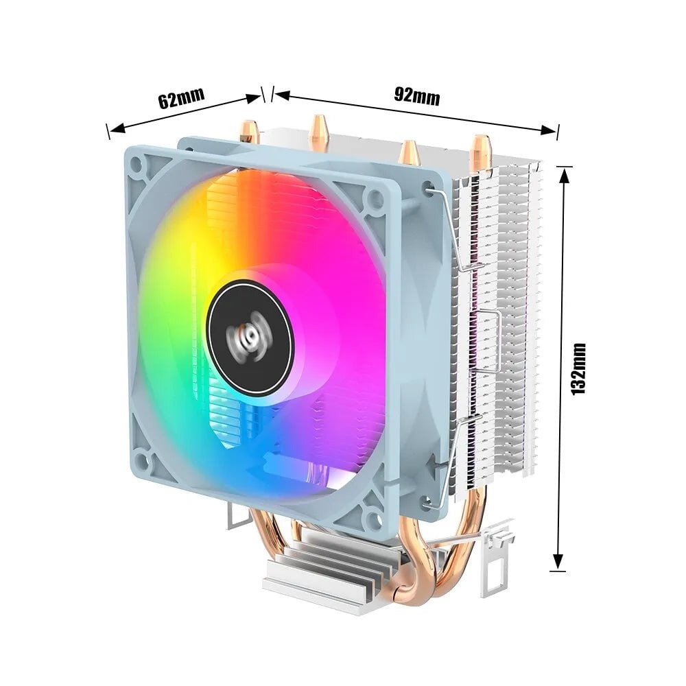 Storazone Fixed Color / WHITE / ICE200PRO Aigo ICE200PRO Air CPU Cooler 2 Heatpipes Radiator Cooling 3PIN PWM Fan Quiet Ventilador For Intel 115X 1200 1700 AM4 AM5 AMD