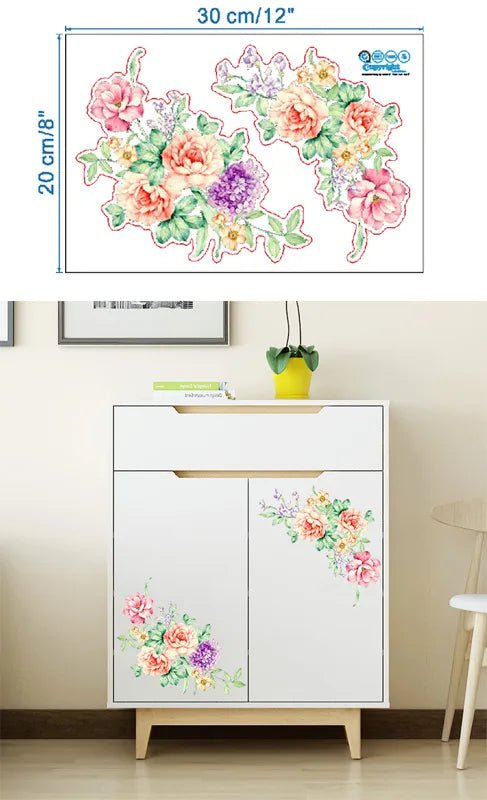 Storazone flower High Quality Creative Refrigerator Black Sticker Butterfly Pattern Wall Stickers Home Decoration Kitchen Wall Art Mural Decor