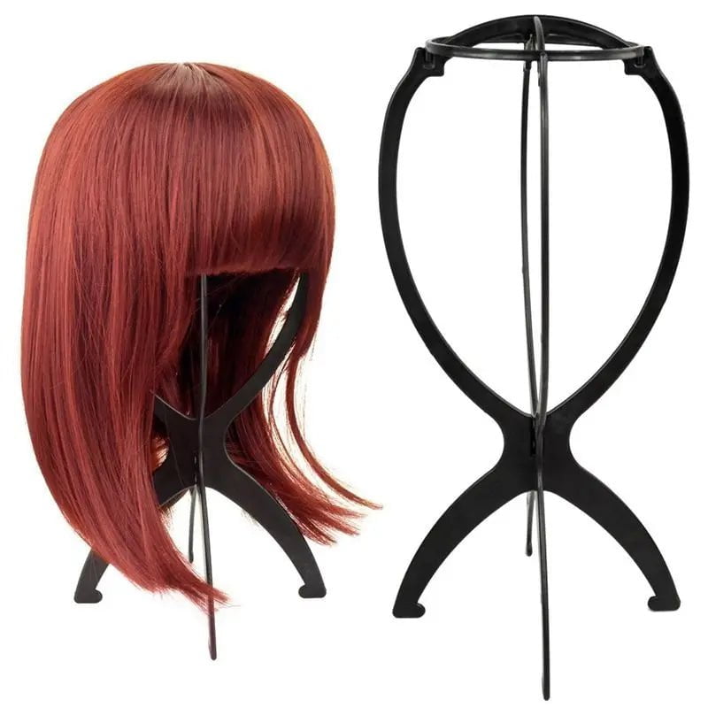 Storazone Folding Wig Stand Holder Plastic Adjustable Portable Barbershop Fashion Model Display Holder