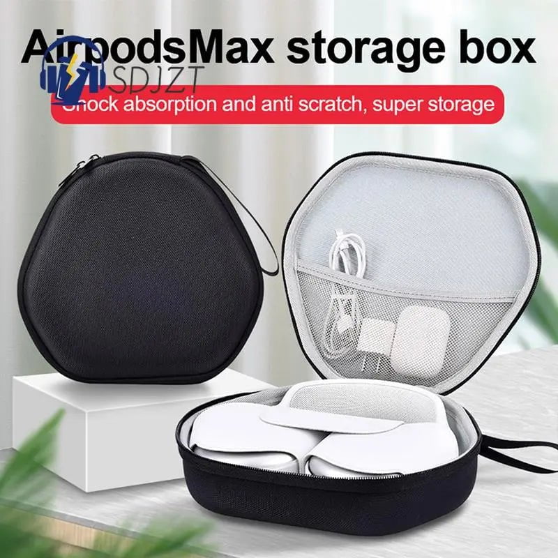 Storazone For Airpods Max Waterproof Hand Strap Design Storage Bag Travel Carry Protective Case Carrying Box Cover Wireless Headset