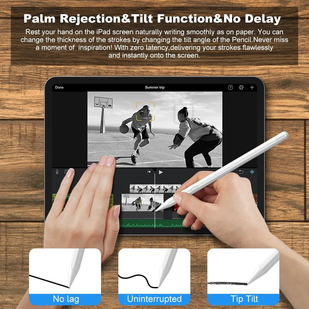 Storazone For Apple Pencil 2 Wireless Charging iPad Pencil with Palm Rejection for Apple iPad Mini 6 iPad Air5 4 iPad Pro 11 12.9