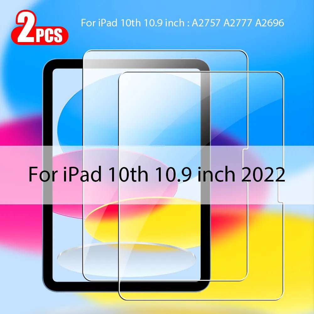 Storazone For Ipad 10 2022 2Pcs Tempered Glass Screen Protector For Ipad Air 5 4 3 2 Pro 11 2022 Mini 6 9 9th 10 10th Generation 10.2 9.7 2021 Accessories