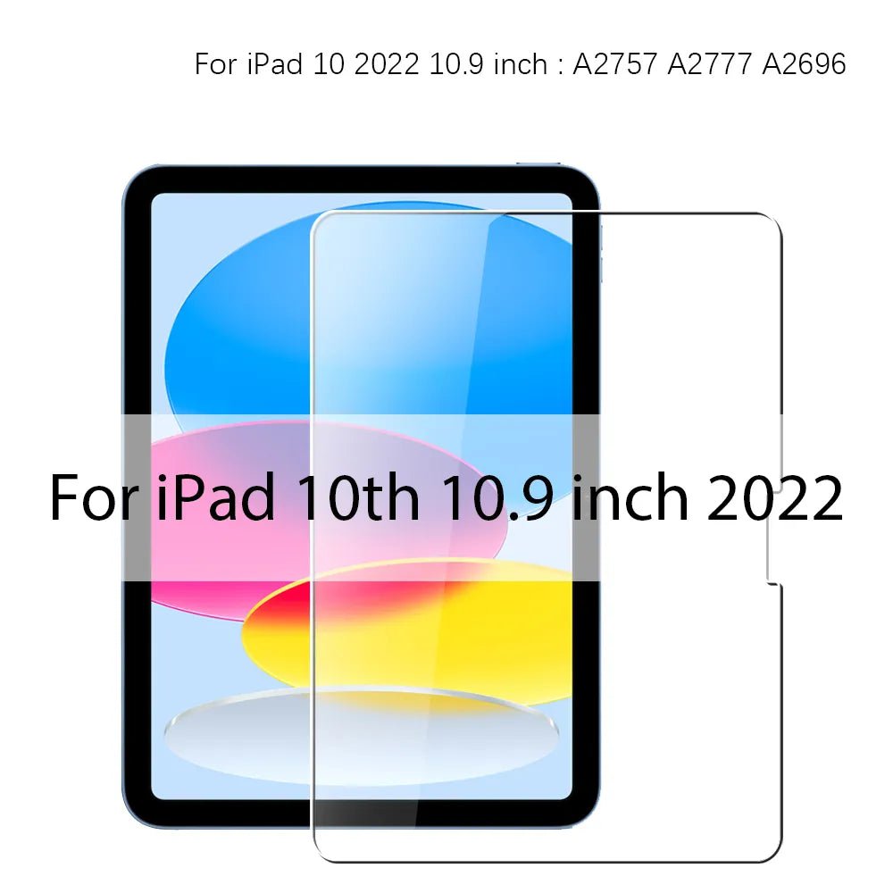 Storazone For iPad 10th Tempered Glass Screen Protector For Ipad Pro 12.9 11 6th 2022 Air 5 4 3 2 1 9 9th 10 10th Gen Mini 6 2021 10.9 10.2 9.7 Film