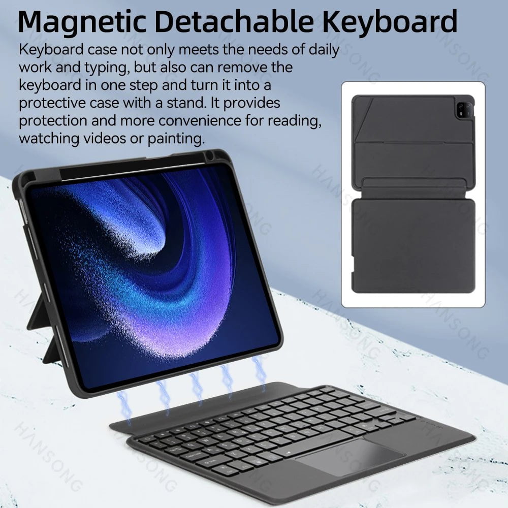 Storazone For Xiaomi Mi Pad 5 Magic Keyboard for Xiaomi Mi Pad 6/6 Pro Case for Mi Pad 5/5 Pro 11 inch Backlit Bluetooth Keyboard Cover