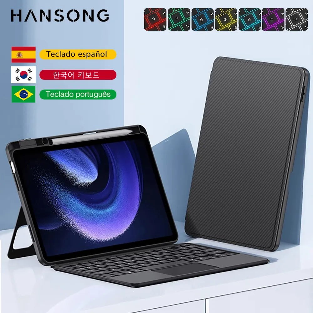 Storazone For Xiaomi Mi Pad 5 Magic Keyboard for Xiaomi Mi Pad 6/6 Pro Case for Mi Pad 5/5 Pro 11 inch Backlit Bluetooth Keyboard Cover