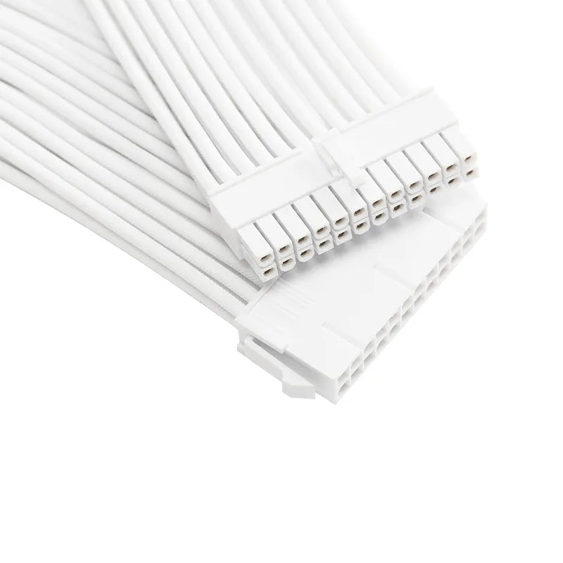 Storazone FormulaMod All White PSU Extension Cable Kit , Solid Color Cable Solid Combo 300mm ATX24Pin PCI-E8Pin CPU8Pin With Combs