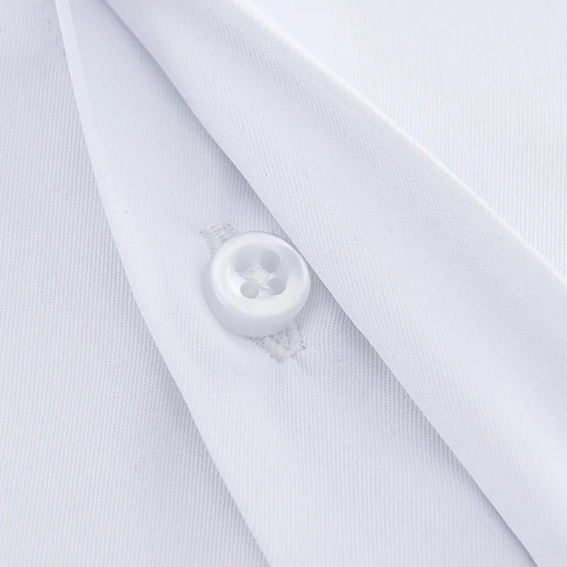 Storazone French Shirts Covered Button Solid Plain Long Sleeve Business Party Tuxedo Men Dress Shirt French Cuff Cufflinks No Chest Pocket