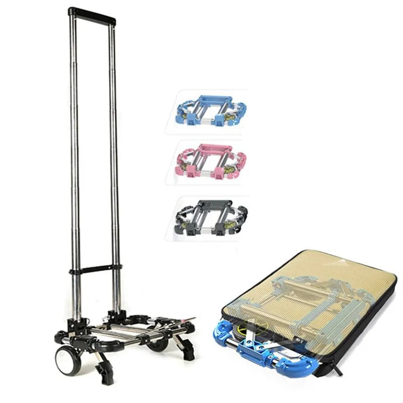 Storazone Full folding stainless steel luggage car Bearing capacity 30kg luggage Easy to carry trolley suitcase  Schoolbags shopping carts