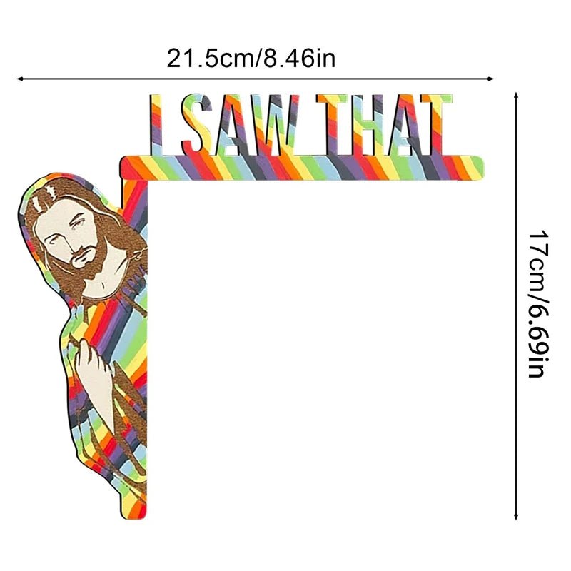 Storazone Funny Jesus Door Hanger Funny Home Decor NEW Jesus I Saw That Creative Home Decor Jesus I Saw That I Over Wood Door Jesus Sign