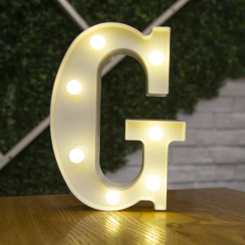 Storazone G / 22cm Luxury Alphabet Letter LED Lights Luminous Number Lamp  Battery Night Light for Home Wedding Birthday Christmas Party Decoration