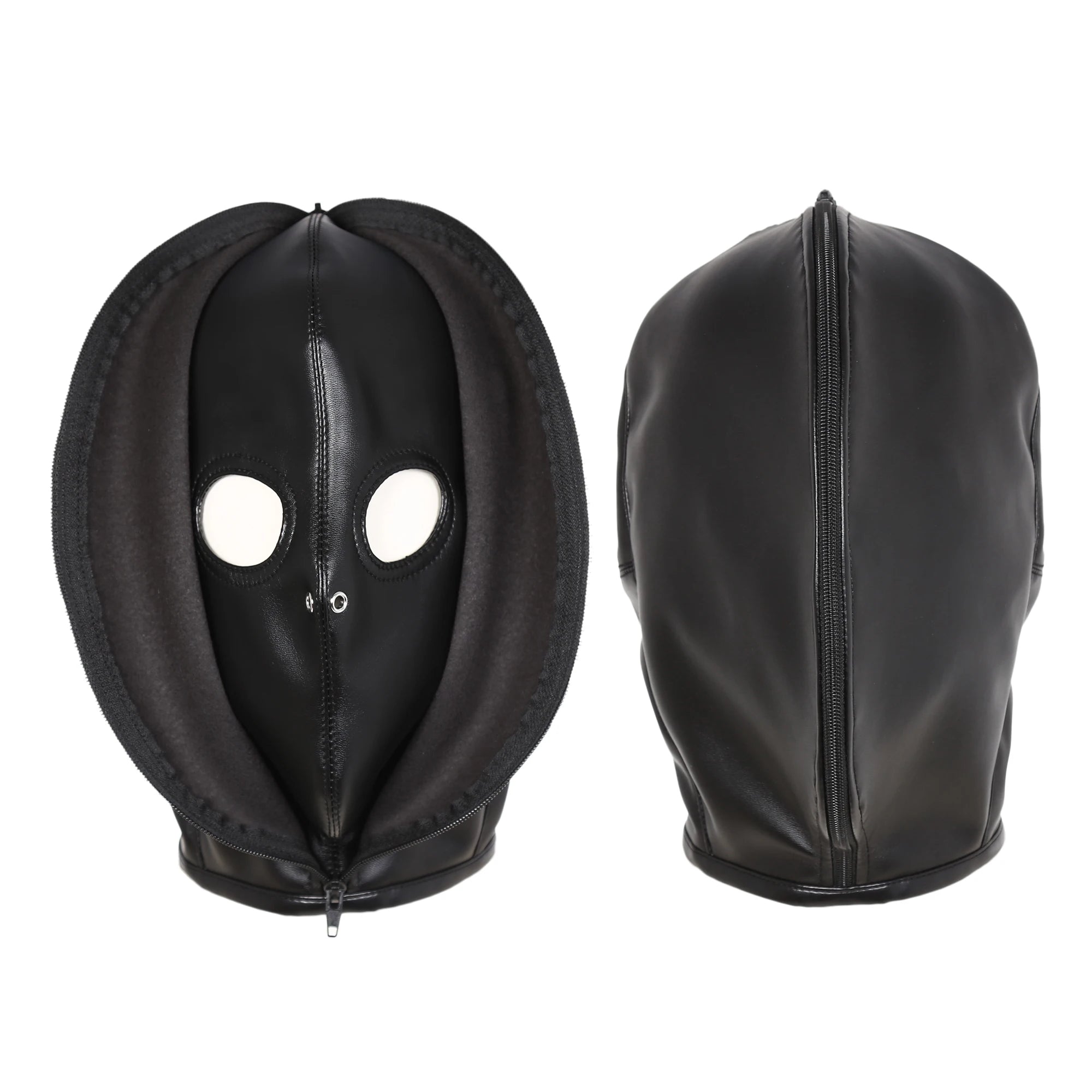 Storazone G Soft PU Leather Hood Mask Blindfold Full Head Harness Restraints Mask BDSM Bondage Gimp Halloween Mask Sex Toys for Couples