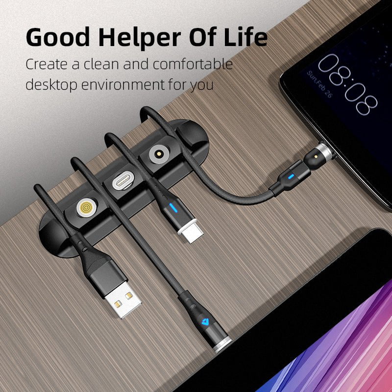 STORAZONE Gadget Black Desktop Charging Magnetic Data Cable Organizer Soft Plastic Creative Gift Storage Fixed Cable Organizer