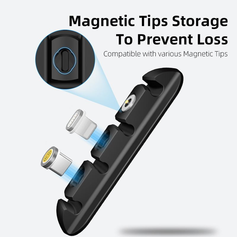 STORAZONE Gadget Black Desktop Charging Magnetic Data Cable Organizer Soft Plastic Creative Gift Storage Fixed Cable Organizer