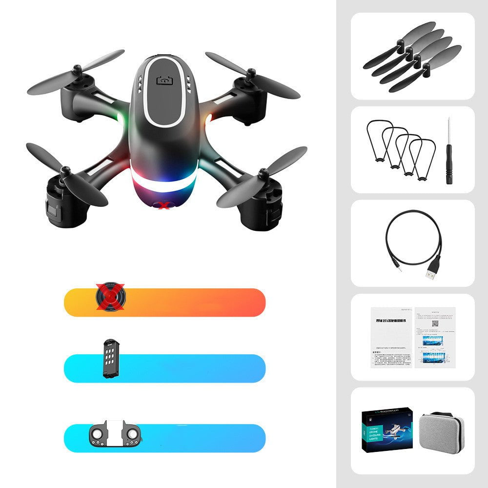 STORAZONE Gadget Black / Double battery / Standard version Mini Aerial Photography Gradient LED Remote Control Plane