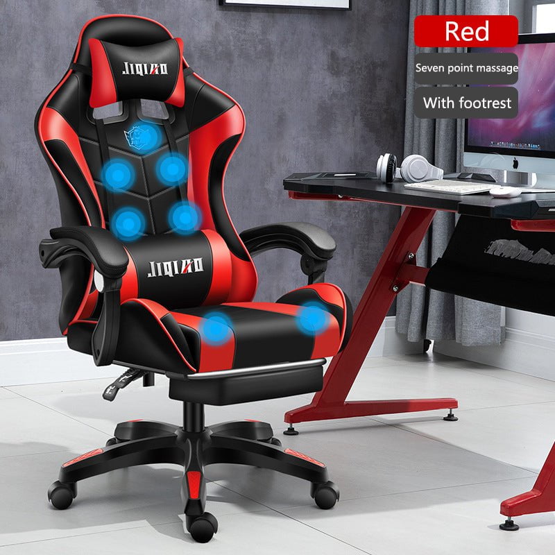 STORAZONE Gadget Black red / Aluminium alloy foot Men's Computer Home Comfort Ergonomic Dormitory Gaming Seat Swivel Chair