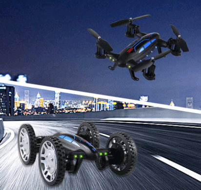 STORAZONE Gadget OTRC FY602 Air-Road RC Drone Car 2 in 1 Flying Car 2.4G RC Quadcopter Drone 6-Axis 4CH Helicopter With HD Camera High Speed 4WD