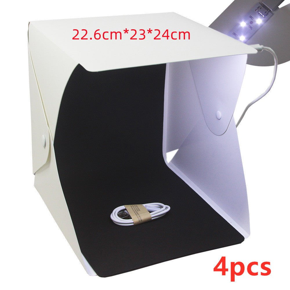 STORAZONE Gadget White / 4pcs 20cm folding studio Professional photo simple LED small light box