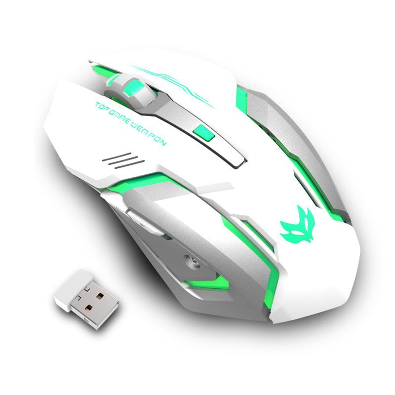 STORAZONE Gadget White Wireless Charging Silent Gaming Mouse Machinery