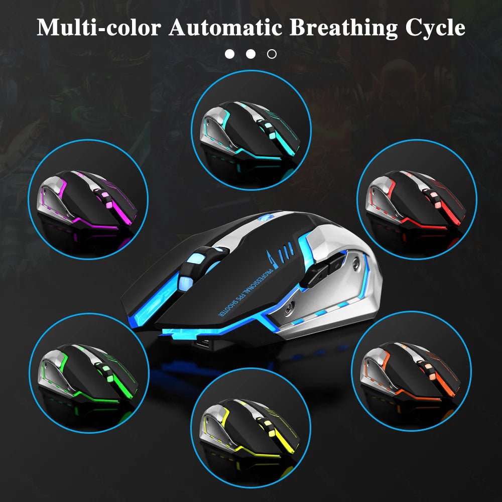 Storazone Gaming Mouse Rechargeable 2.4GWireless Bluetooth Mouse Mute Ergonomic Mouse for Computer Laptop LED Backlit Mice for IOS Android