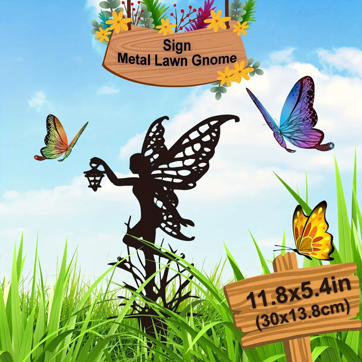 Storazone Garden Fairy Metal Outdoor Decor for Your Patio and Lawn