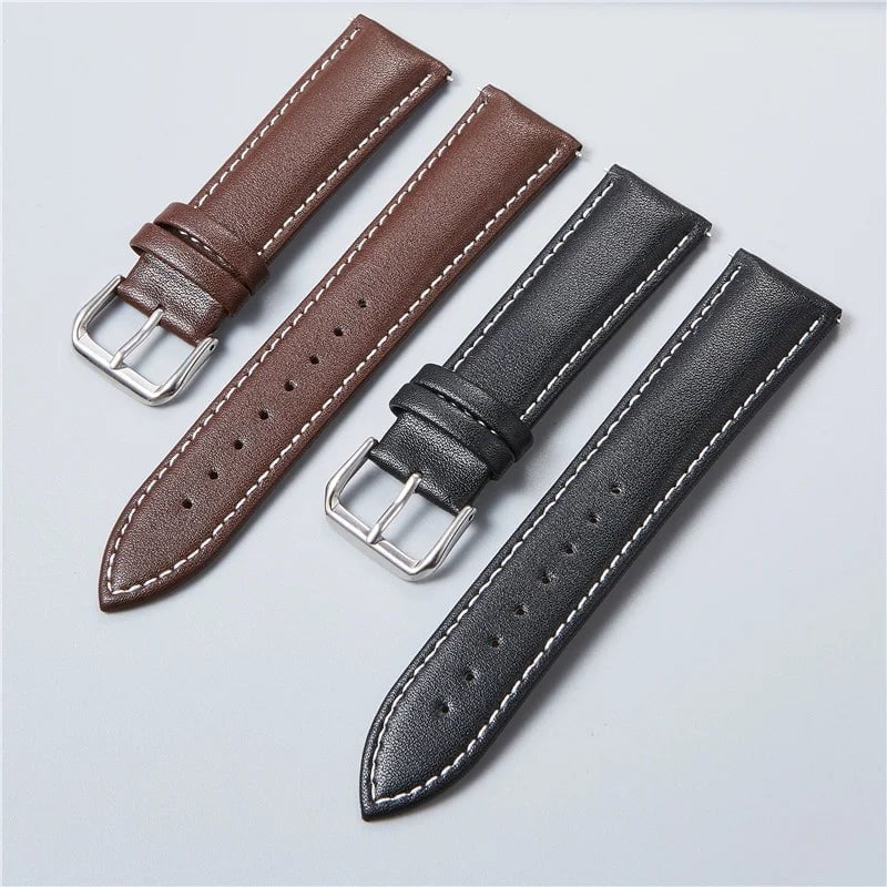 Storazone Genuine Leather Watchbands Calfskin Replace Wristwatch Straps 18mm 20mm 22mm 24mm Watch Accessories Men Women Soft Watchband