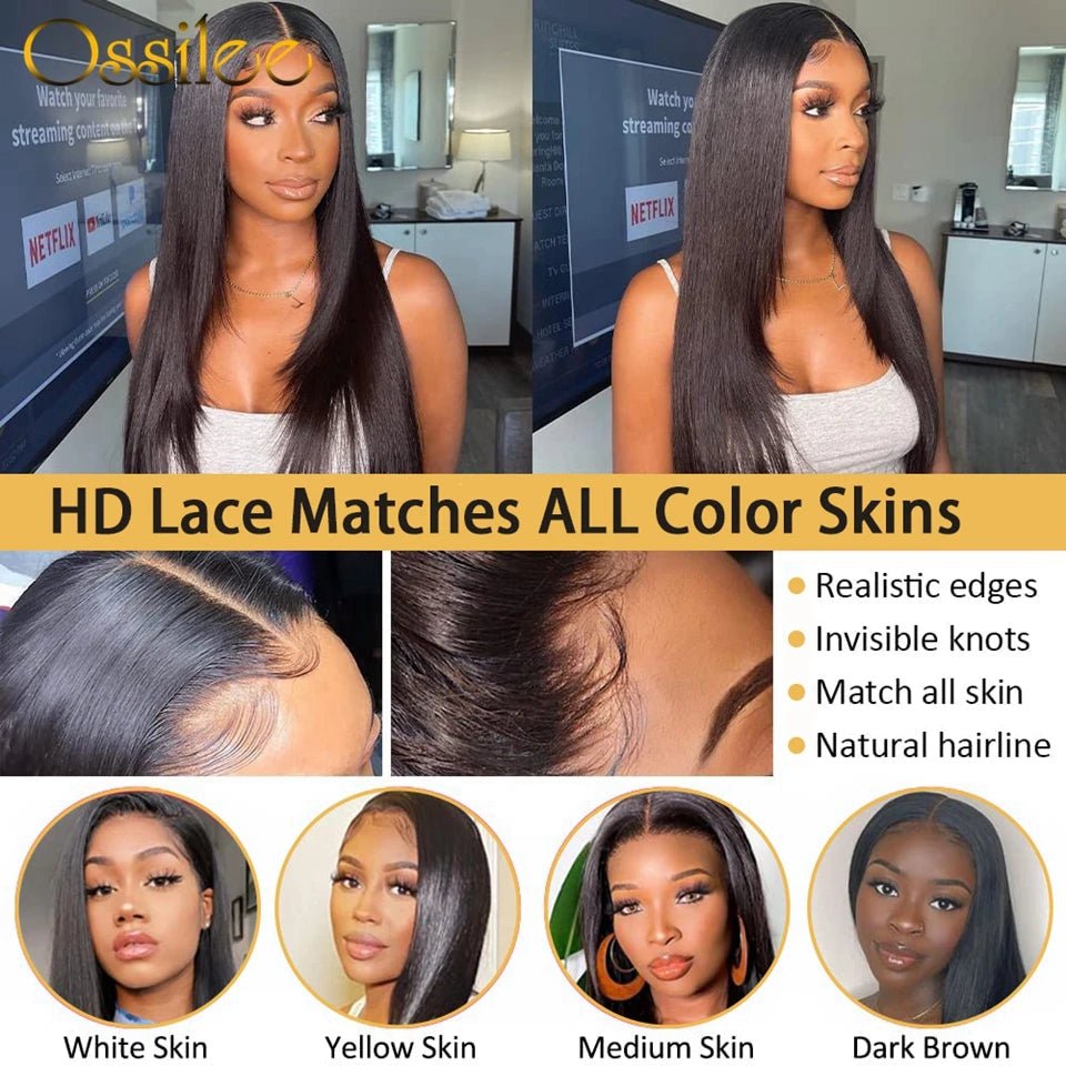 Storazone Glueless Wig Human Hair Ready to Wear 5x5 HD Lace Closure Wig 13x4 Lace Front Wig Human Hair Straight 360 Full Lace Wig