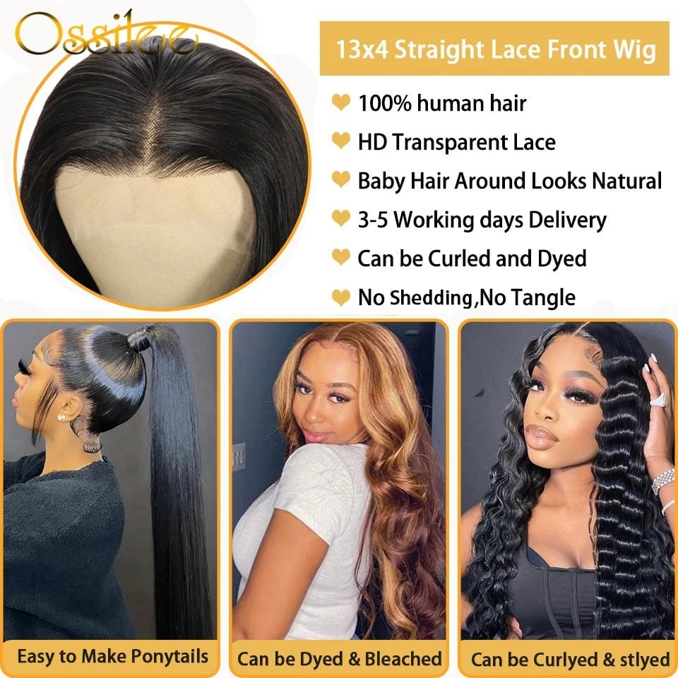 Storazone Glueless Wig Human Hair Ready to Wear 5x5 HD Lace Closure Wig 13x4 Lace Front Wig Human Hair Straight 360 Full Lace Wig