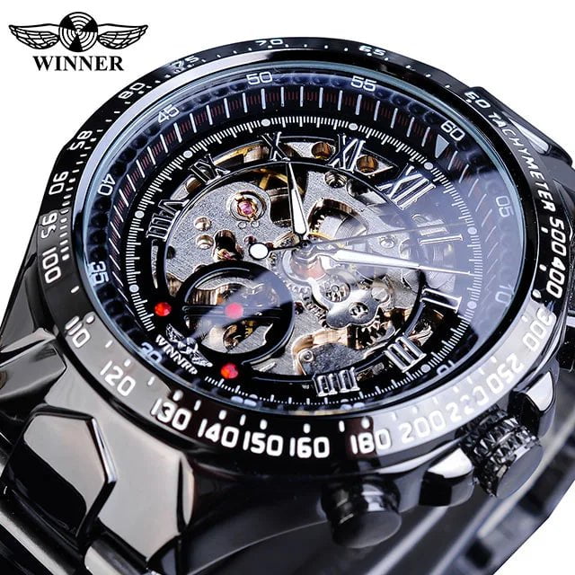 Storazone GMT852 Winner Mechanical Sport Design Bezel Fashion Watch Mens Watches Top Brand Luxury Montre Homme Clock Men Automatic Skeleton Watch