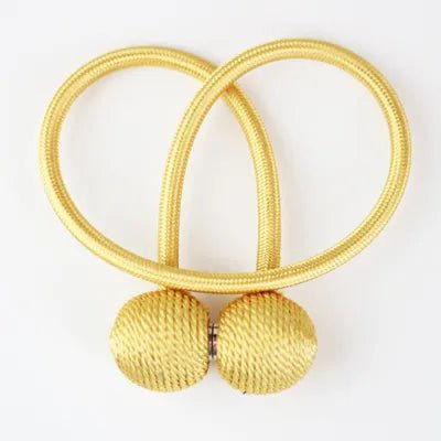 Storazone Gold / 2 Pieces BELAVENIR 2Pcs Magnetic Curtain Tieback High Quality Clip Curtains Buckle Holder Decorative Home Polyester Curtains Accessories