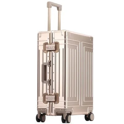 Storazone Gold / 20" High-Rank 100%  Aluminum-Magnesium High Quality Rolling Luggage Perfect For Boarding Spinner International Brand Travel Suitcase