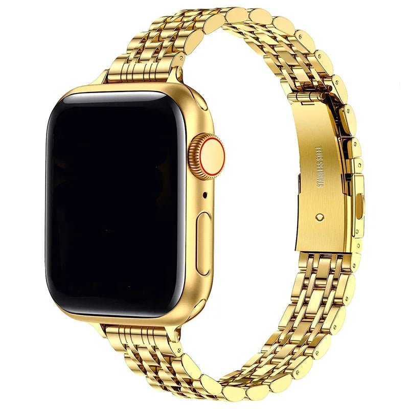 Storazone Gold / 38 40 41mm / CHINA Stainless Steel Strap For Apple Watch Ultra 2 Band 49mm 42mm 44mm Metal Bracelet iWatch Series 9 8 7 6 SE 5 4 3 Women 45mm 41mm