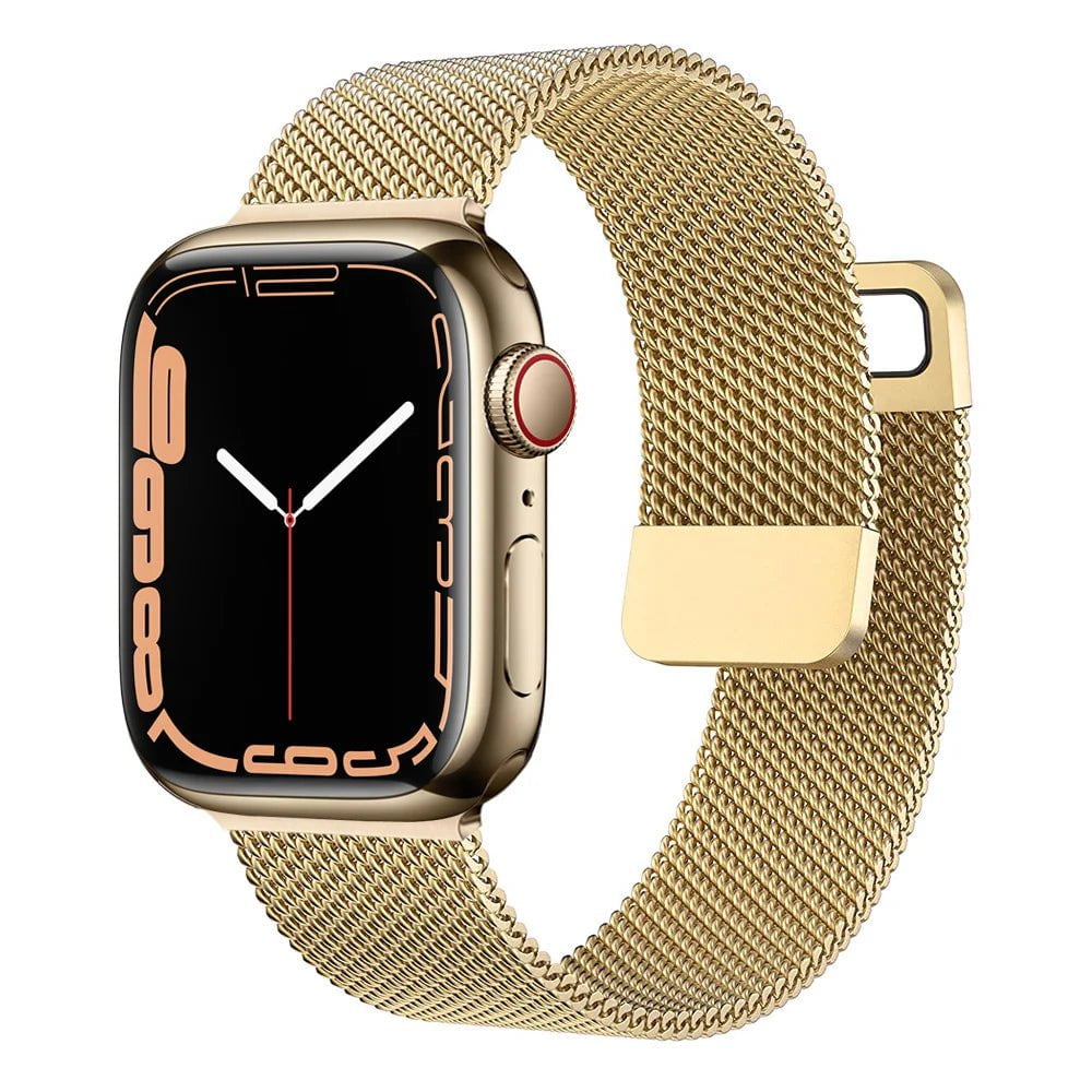 Storazone gold / 38mm or 40mm 41mm Milanese Loop For Apple Watch Band 44mm 40mm 45mm 41mm 38mm 42mm 49mm 45 mm belt bracelet iWatch series 7 se 3 5 6 Ultra 8 Strap